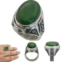 انگشتر نقره ۹۲۵ یشم ختن