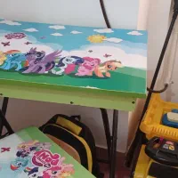 میز تحریر و صندلی تاشو طرح پونی کوچولو