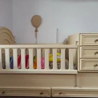 تخت کودک نوجوان ام دی اف  رنگ کرم