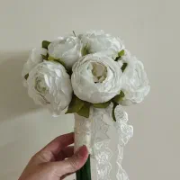 دسته گل عروس رز پیونی