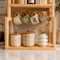 استند کافی‌بار چوبی شیک و کاربردی