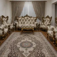 مبل سلطنتی۹نفره و میزجلو مبلی و دوعدد میز عسلی
