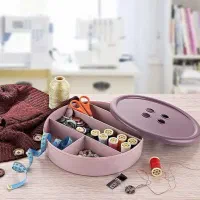 باکس نخ و سوزن و جواهرات فانتزی طرح دکمه