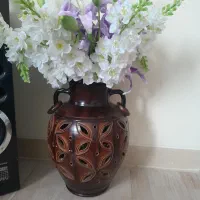 یک عدد گلدان سفالی طرح دار بسیار شیک