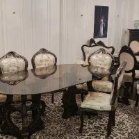 میز نهار خوری کلاسیک ۸ نفره و ۸ عدد صندلی
