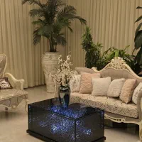 میز جلو مبلی مدرن نور آینه شیشه گلکسی