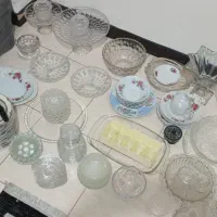 ظروف بلوری  بشقاب کاسه دیس فنجون قوری قندون