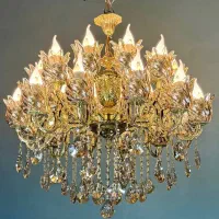 لوستر برنجی دوبل 20شعله/طرح تعویض لوستر کهنه با نو