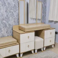 سرویس خواب با اینه دراواروفایل و اینه قدی و پاتختی
