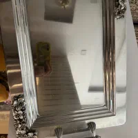 سینی بزرگ استیل سیلور گل