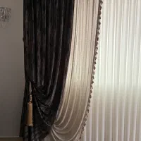 پرده کناره مخمل و تور