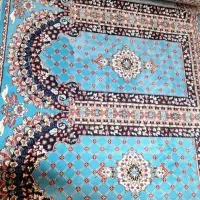 فرش سجاده مسجدی کاربنی و ابی روشن ابی تیره
