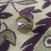 انگشتر نقش برجسته تاج  پهلوی برنج روکش نقره