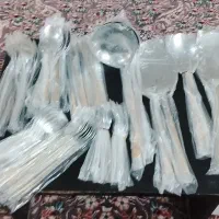 سرویس قابلمه چدن و سرویس قاشق چنگال کاملا نو