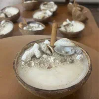 شمع تزعینی کار دست پوست نارگیل