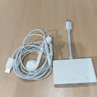 کابل OTG و هندزفری اصل اپل
