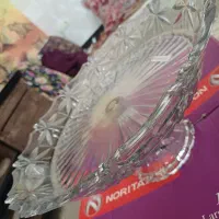ظرف شیشه ای پایه دارمیوه خوری بزرگ۳۶ سانت آشپزخانه