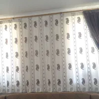 پرده و شال به همراه چوب پرده