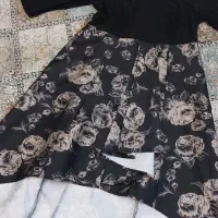 پیراهن مجلسی مشکی و کرم
