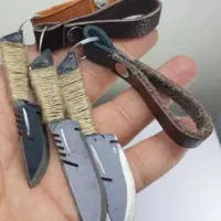چاقو جاکلیدی دستساز دونه ای بند چرم