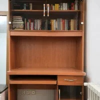 میز تحریر کتابخانه‌دار MDF شیشه‌ای سالم