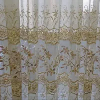 پرده کتان طرح دار