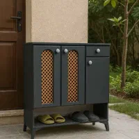 جاکفشی سه درب جدید،جاکفشی حصیری طبقه دار