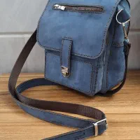کیف چرم horse (اسب) زیبا رنگ ابی