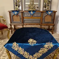 رومیزی و رانر مخمل سرمه دوزی