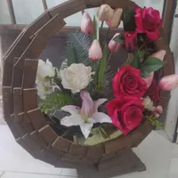 گلدون  قاب چوبی زیبا۷۰سانتی|گل مصنوعی|ورامین, |دیوار