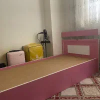 تخت یک نفره صورتی کشو دار