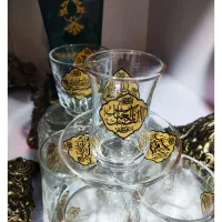 سرویس چایخوری مذهبی استکان نعلبکی کمرباریک کوره ای