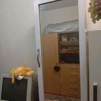 میز کامپیوتر ام دی اف  کتابخانه آینه دار چهار طبقه