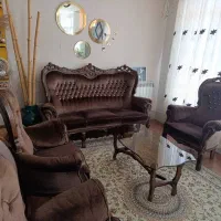 مبل استیل 9نفره و میز با متریال عالی