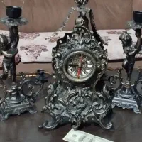 ساعت شمعدان آنتیک سینی مسی بستنی خوری شمعدون جام