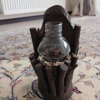 جای شمع دکوری با چوب