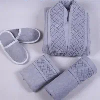 حوله نیم ست ۵ تیکه طرح لوزی لوکس