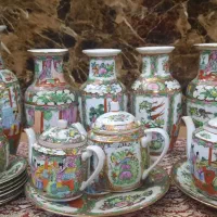 سرویس چینی گل و مرغ(قدیمی/استفاده نشده)