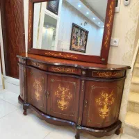 آینه و کنسول چهار درب معرق ، ساعت آب نما