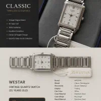 ساعت سوییس WESTAR اصل وینتیج کوارتز جعبه و تگ اصلی