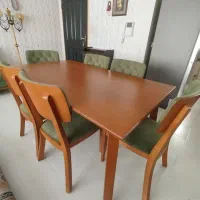 میز و صندلی ناهارخوری ۶ نفره چوب راش شرکت برگ سبز