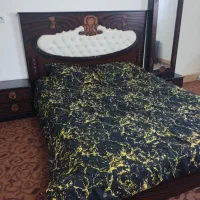 تخت دونفره کامل شیک قشنگ جنس چوب زد اب