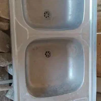 کابینت چوبی و سینک دوقلو