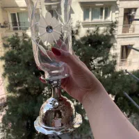 ظرف مسی پایه دار و شمعدان