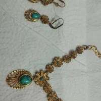 نیم ست رنگ ثابت طرح فیروزه ای ۴