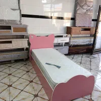 تخت و خواب یک نفره استوک ام دی اف با تشک در حدصفر