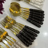 قاشق و چنگال غذا خوری دسته سرامیکی