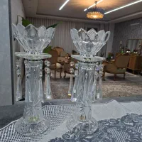 یک جفت شمعدان کریستال