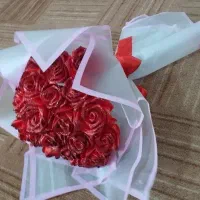 دسته گل روبانی 25 شاخه شاین دار