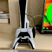 پی اس 5 slim استاندارد 2دسته و پایه شارژر کپی خور